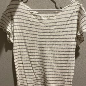 Wide Top White Stripe Shirt Size S